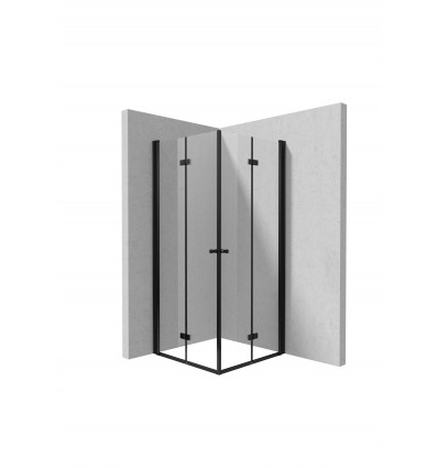 Kabina kwadratowa 80x80 Kerria Plus Black Deante (KTSXN42P + KTSXN42P)
