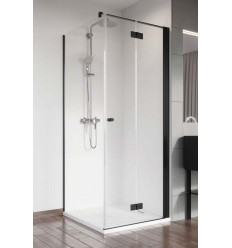 Kabina prostokątna 80x70 Lewa Nes 8 KDJ B Black Radaway (10075080-54-01L + 10089070-01-01)