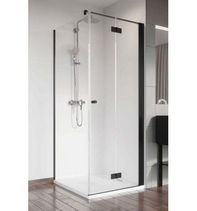Kabina prostokątna 80x70 Lewa Nes 8 KDJ B Black Radaway (10075080-54-01L + 10089070-01-01)