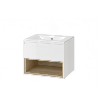 Szafka 60x50 w zestawie z umywalką As Excellent (MLEX.0101.600.WHBL+CEEX.3617.600.WH)