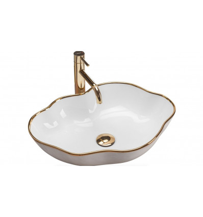 Umywalka nablatowa 51 Pearl Gold Edge Rea (REA-U0696)