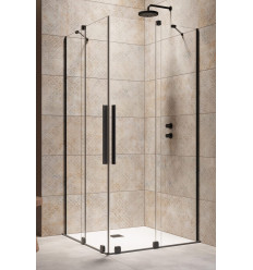 Kabina prostokątna 80Lx90P Furo Black KDD Radaway (10105080-54-01L + 10105090-54-01R)