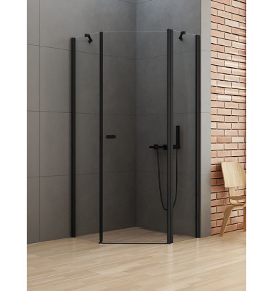 Kabina pięciokątna New Soleo Black New Trendy (K-0612)