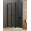Kabina asymetryczna New Soleo Black New Trendy (K-0614)
