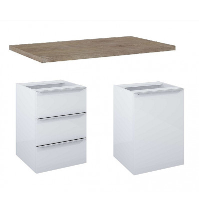 Zestaw komód z blatem 100Lofty White Elita (167030 + 167029 + 167692)