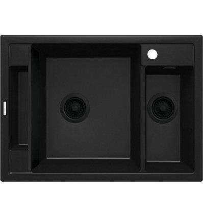 Magnetic Zlewozmywak granitowy magnetyczny 1,5-komorowy bez ociekacza - nero Deante (ZRM N503)