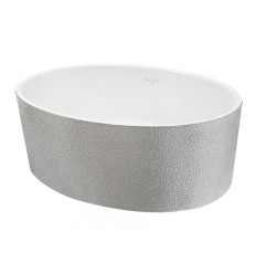 Umywalka nablatowa srebrna Uniqa Glam korek chrom Besco (UMD-U-NGS)