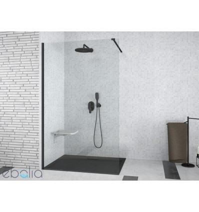 Kabina prysznicowa walk-in 120x195 Aveo Black Besco (AVB-120-195C)