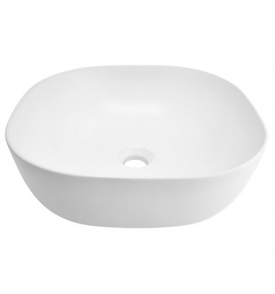 Wolnostojąca umywalka nablatowa kwadratowa biała 42 x 42 x 14,5 cm Corsan (649995)