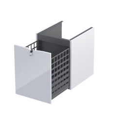 Komoda z koszem 40 Siena biały połysk Oristo (OR45-SN1S-40-1)