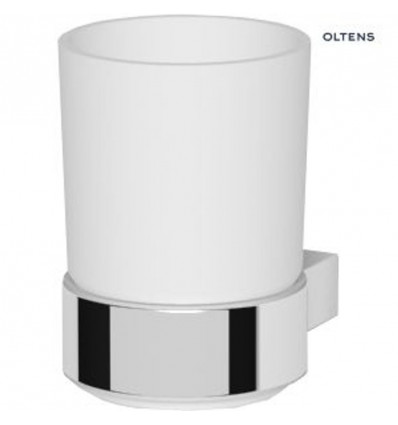 Szklanka z uchwytem biała ceramika/chrom 86102000 Vernal Oltens (86102000)
