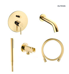 Zestaw zestaw wannowo-prysznicowy podtynkowy złoty połysk 36602800 Molle Oltens (36602800)