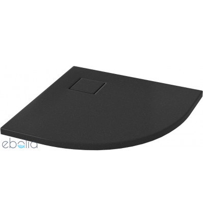 Brodzik półokrągły TAKO SLIM 80 x 4 czarny + syfon Cersanit ( S932-163)
