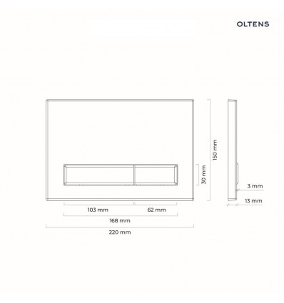 Przycisk spłukujący do WC czarny mat/złoty mat Torne Oltens (57105300)