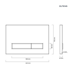 Przycisk spłukujący szklany do WC czarny/złoty mat Torne Oltens (57202300)