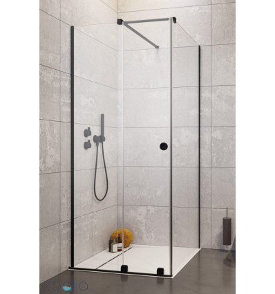 Kabina prostokątna 100x70 Lewa Furo Black KDJ RH Radaway (10104492-54-01LU + 10110510-01-01 + 10113070-01-01)