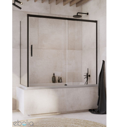 Zabudowa nawannowa 140x70 Lewa Idea Black PN DWJ+S Radaway (10042140-54-01L + 10005070-54-01R)