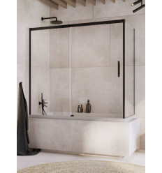 Zabudowa nawannowa 140x70 Lewa Idea Black PN DWJ+S Radaway (10042140-54-01L + 10005070-54-01R)