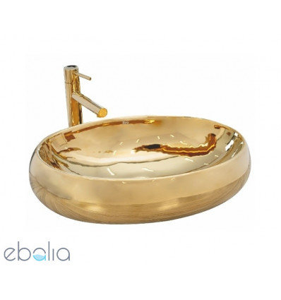 Umywalka nablatowa 60 Melania Gold/Gold Rea (REA-U9001) 