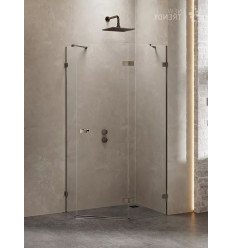 Kabina asymetryczna 100x80 Avexa Gunmetal Brushed New Trendy (EXK-3839)