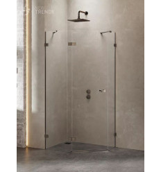 Kabina asymetryczna 100x80 Avexa Gunmetal Brushed New Trendy (EXK-3836)