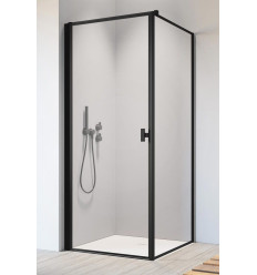Kabina prysznicowa 80x70 Lewa Nes 8 Black KDJ I Frame Radaway (10072080-54-54L + 10089070-54-56)