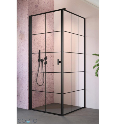 Kabina prysznicowa 80x70 Lewa Nes 8 Black KDJ I Factory Radaway (10072080-54-55L + 10089070-54-55)