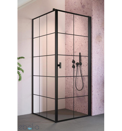 Kabina prysznicowa 80x70 Prawa Nes 8 Black KDJ I Factory Radaway (10072080-54-55R + 10089070-54-55)