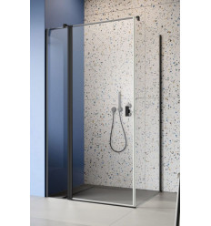 Kabina prysznicowa 80x70 Lewa Nes 8 Black KDJ II Radaway (10086080-54-01L + 10089070-01-01)
