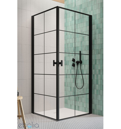 Kabina prysznicowa 80x80 Nes 8 Black KDD I Factory Radaway (10071080-54-55L + 10071080-54-55R)