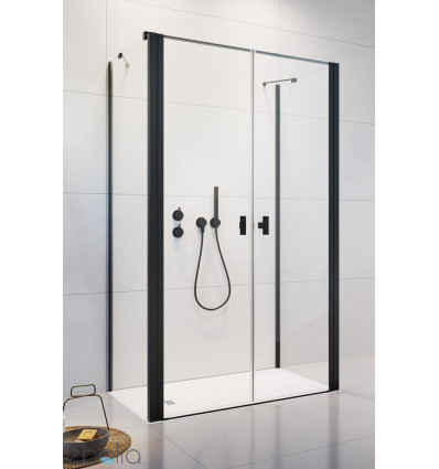 Kabina prysznicowa przyścienna 80x70 Nes 8 Black DWD+2S Radaway (10082180-54-01 + 10080070-54-01 + 10080070-54-01)