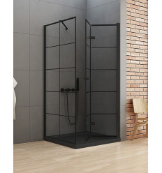 Kabina kwadratowa 90x90 New Soleo Black New Trendy (D-0289A/D-0120B)