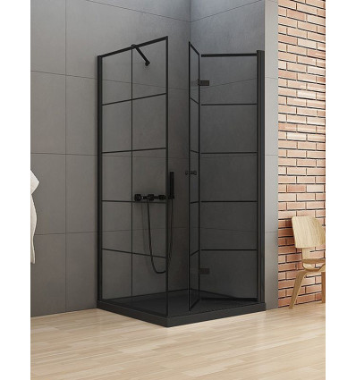 Kabina kwadratowa 90x90 New Soleo Black New Trendy (D-0289A/D-0120B)