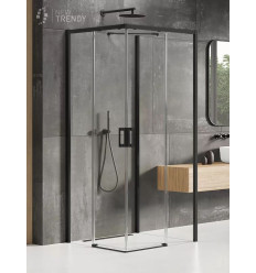 Kabina przyścienna 80x80 Prime Black New Trendy (K-0993)