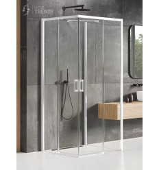 Kabina przyścienna 80x100 Prime White New Trendy (K-1091)