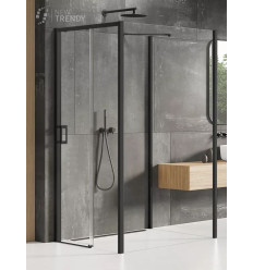 Kabina przyścienna 100x90 Prime Black New Trendy (K-1346)