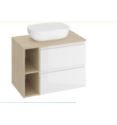 Zestaw szafek z blatem i umywalką 80 biały/dąb Moduo (S801-443)