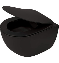 Miska WC z deską bezkołnierzowa czarna Deante (CDEDNZPW)