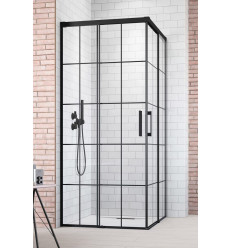 Kabina prysznicowa 80x80 Idea Black KDD Factory Radaway (387061-54-55L + 387061-54-55R)