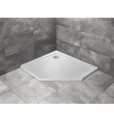 Brodzik pięciokątny 100x80 Doros PT E Lewy Stone biały Radaway (SDRPT1080-01-04SL)