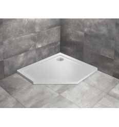 Brodzik pięciokątny 100x80 Doros PT E Prawy Stone biały Radaway (SDRPT1080-01-04SR)