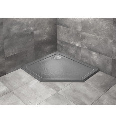 Brodzik pięciokątny 100x80 Doros PT E Lewy Stone antracytowy Radaway (SDRPT1080-01-64SL)