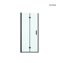 Drzwi prysznicowe 80 cm wnękowe czarny mat/szkło przezroczyste Hallan Oltens (21200300)