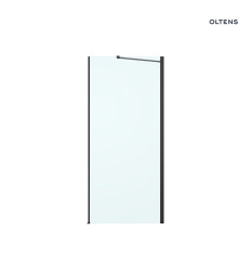 Ścianka prysznicowa 80 cm boczna do drzwi czarny mat/szkło przezroczyste Hallan Oltens (22100300)