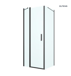 Kabina prysznicowa 80x80 cm kwadratowa drzwi ze ścianką czarny mat/szkło przezroczyste Verdal Oltens (20010300)