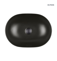 Umywalka 49,5x35,5 cm nablatowa owalna z powłoką SmartClean czarny mat Hamnes Thin Oltens (40819300)