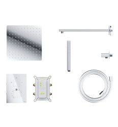 Natryskowy zestaw prysznicowy kwadratowa deszczownica z podtynkową baterią termostatyczną Corsan (ZA25TCH)