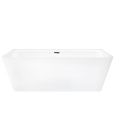 Wanna przyścienna wolnostojąca E019 Iseo 150 cm z szeroką krawędzią i wykończeniem chrom Corsan (811-uniw)