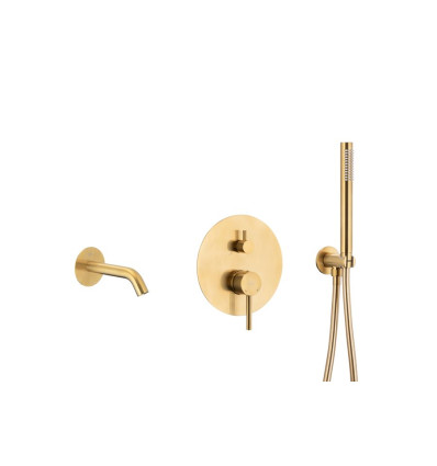 Zestaw wannowy podtynkowy z baterią 3-funkcyjną Moza Brushed Gold KFA Armatura (5039-401-31)