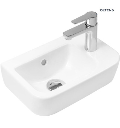 Umywalka 37x24,5 cm wisząca prawa z powłoką SmartClean Vernal Oltens (41505000)